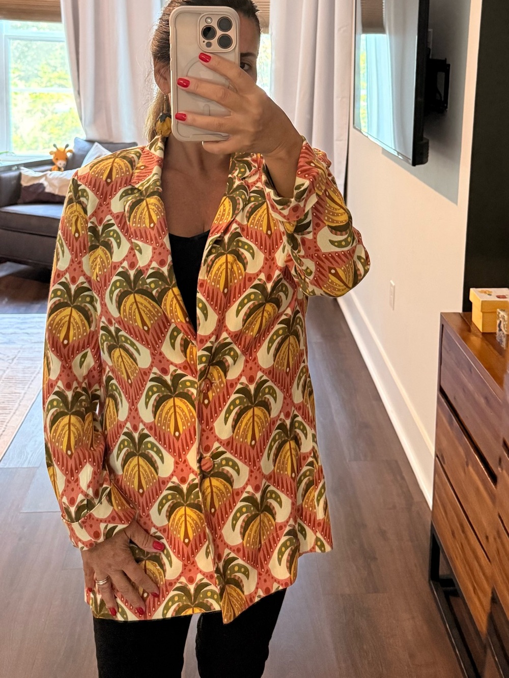 FARM Rio Multicolor Palm-Print Blazer Jacket - Picture 2 of 8